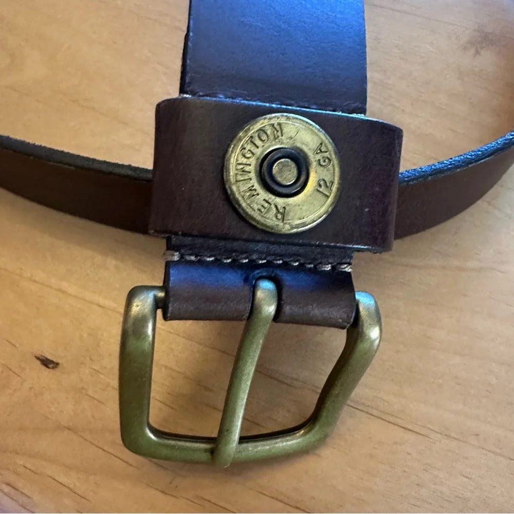 Remington Mens 12 G Brown Leather Belt 47”